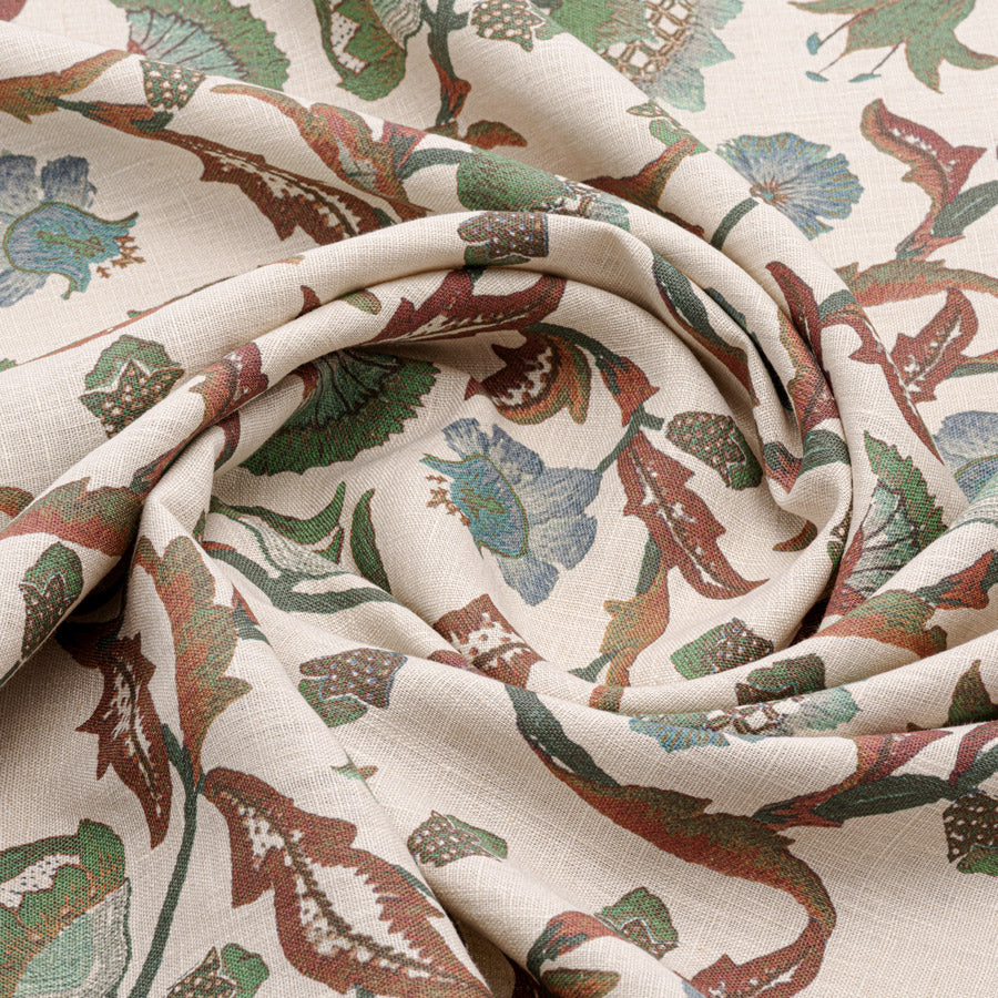 Premium Wherwell Linen Fabric Samples in Green - Soft & Durable Textile Material for Home Decor, DIY Crafts & Upholstery Projects