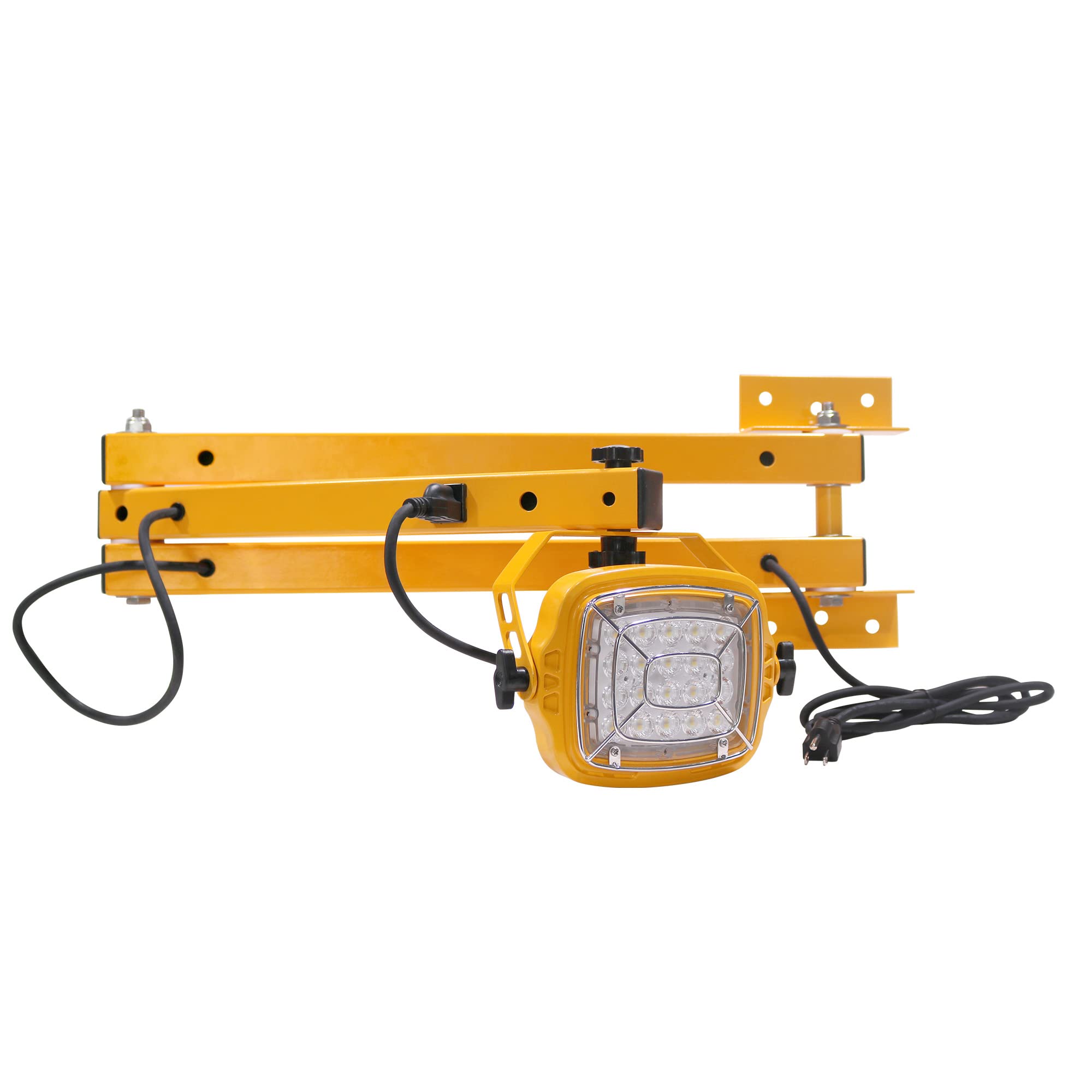Signaworks 50W LED Dock Bay Swing Dual Arm Light - 7000LM High Brightness, 5ft Power Cord, Industrial Aluminum Housing - Ideal for Loading Docks, Shipping Trailers & Warehouse Lighting