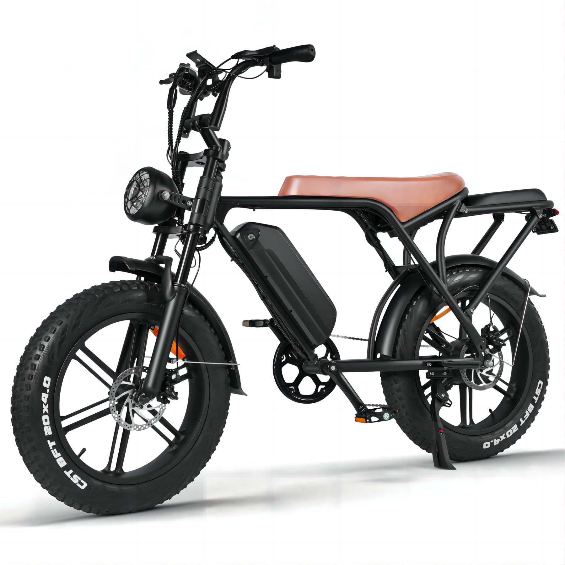 **V8 Electric Bike for Adults - 750W Fat Tire E-Bike with 48V 15Ah Removable Battery, 20