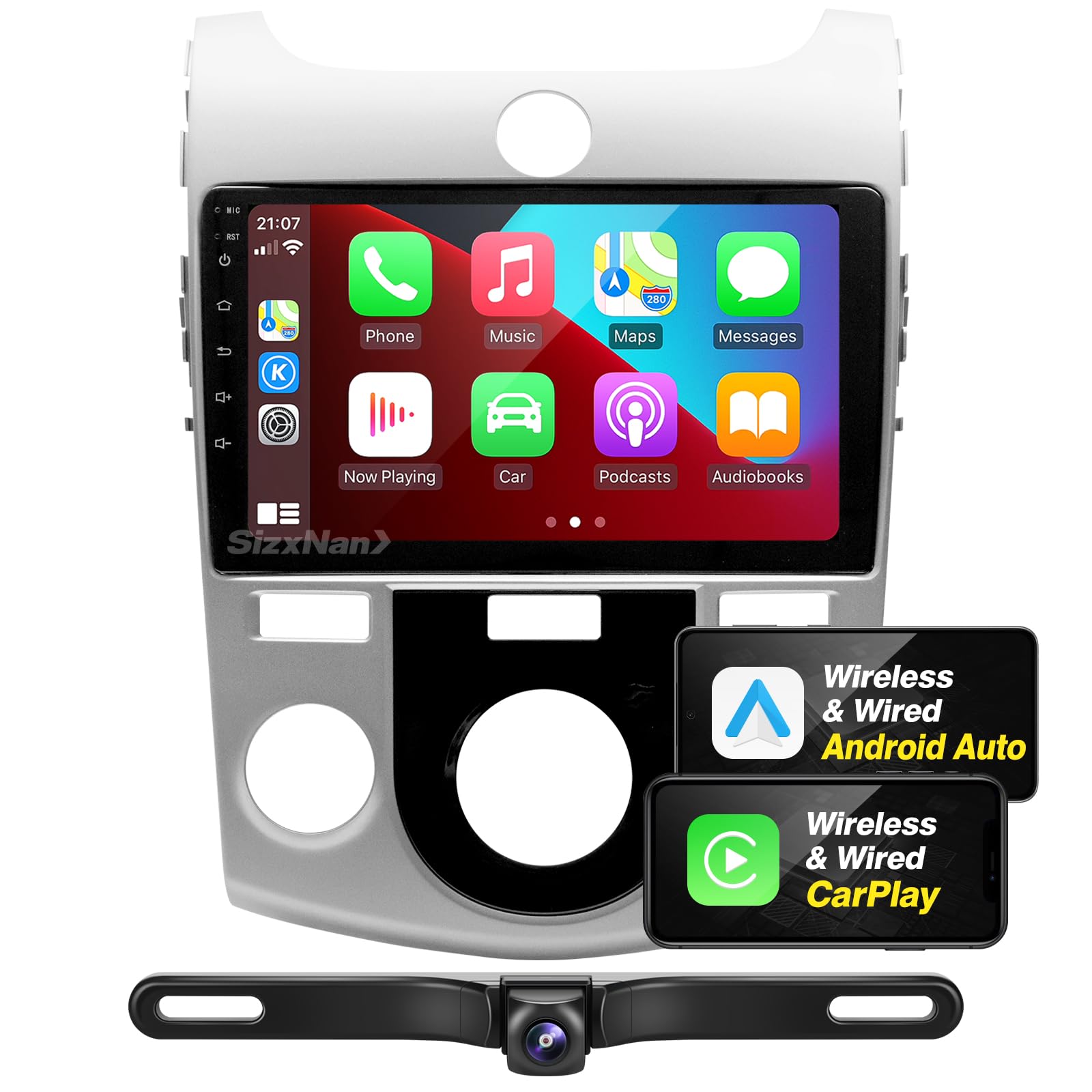 2009-2012 KIA Forte Android Car Stereo with Wireless Apple CarPlay & Android Auto - 8-Core 1280x720 Touchscreen Head Unit, Bluetooth GPS Navigation, WiFi FM/AM Multimedia Player for Seamless Driving Entertainment & Hands-Free Calling