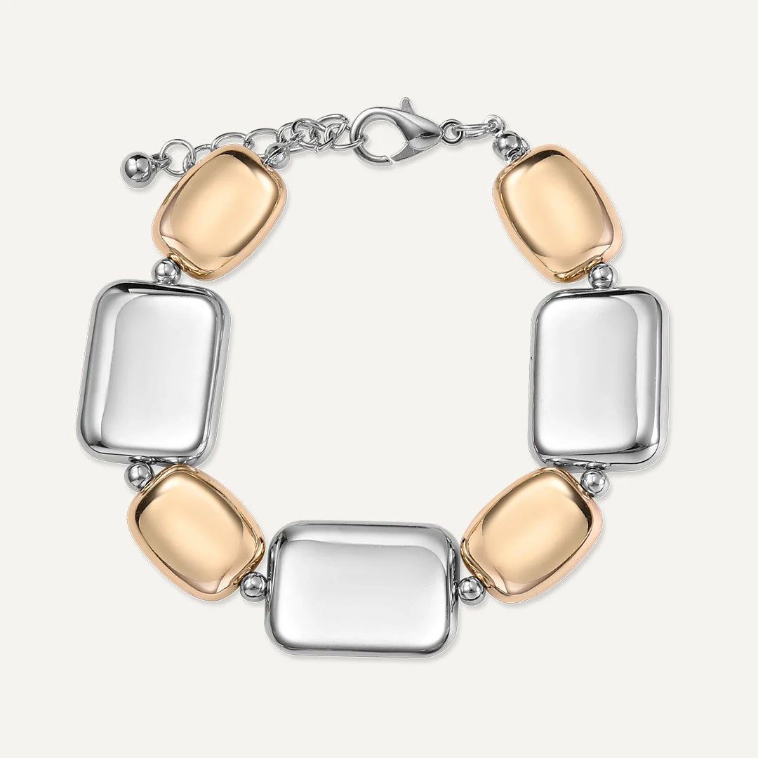 Stylish Two-Tone Chunky Link Bracelet for Women - Trendy Fashion Jewelry for Casual & Party Wear