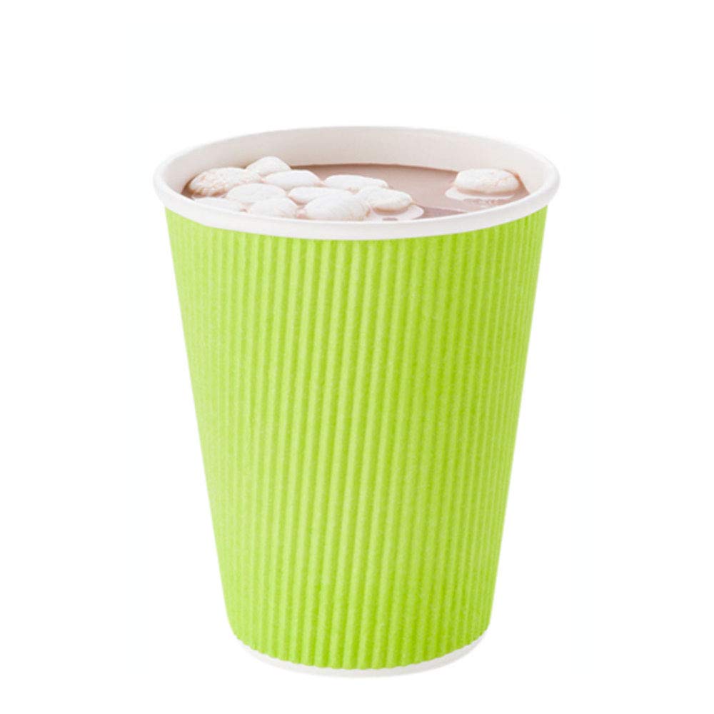 12oz Disposable Paper Coffee Cups (25 Pack) - Leakproof & Insulated Ripple Wall Hot Cups | Eco-Friendly, Recyclable | Perfect for Coffee Shops, Offices & Catering Events | Lids Sold Separately