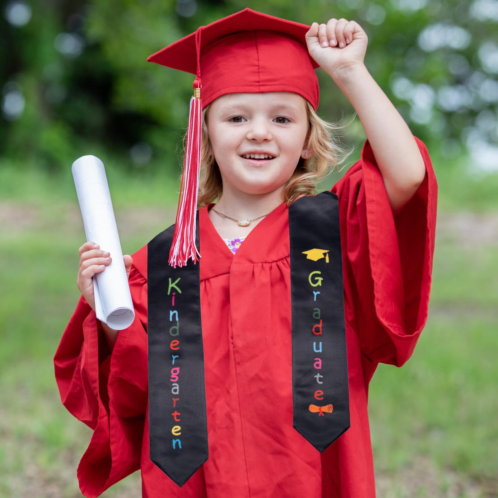 Unisex Kids Graduation Stole - Kindergarten Printed Honor Scarf for Graduation Ceremony | Perfect for Preschool, Elementary & Graduation Celebrations