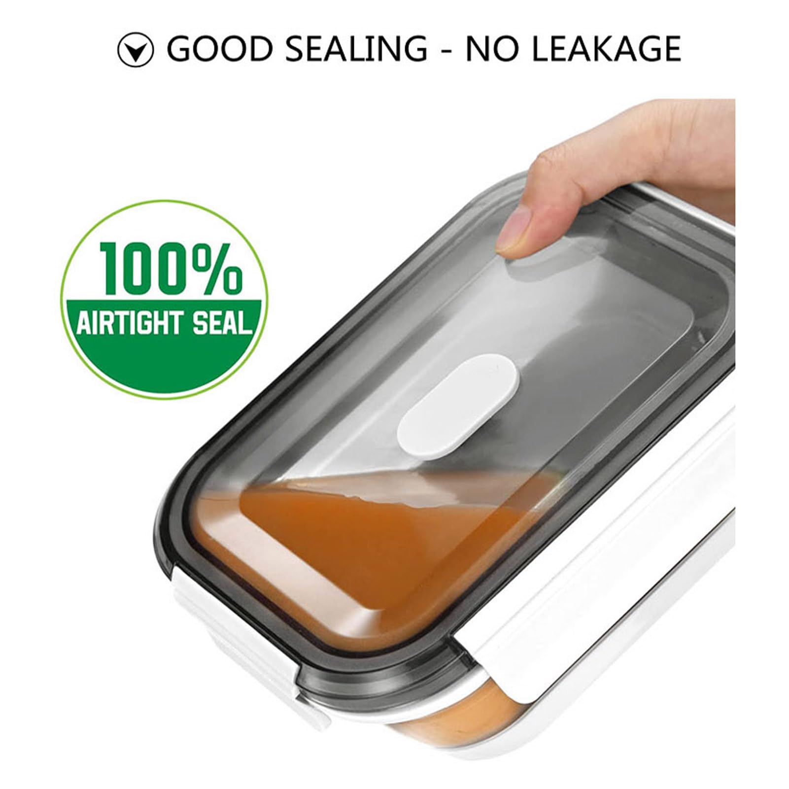 Collapsible Food Storage Containers with Lids - 4-Piece Set, BPA Free, Microwave, Freezer & Dishwasher Safe, Leakproof Rectangular Containers for Meal Prep, Leftovers & On-the-Go Lunches