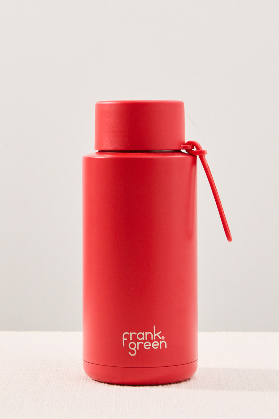 Eco-Friendly Ceramic Reusable Water Bottle - 1 Liter (34oz) Atomic Red - BPA Free, Leak Proof, Insulated for Hot & Cold Drinks - Perfect for Gym, Hiking, Office & Travel