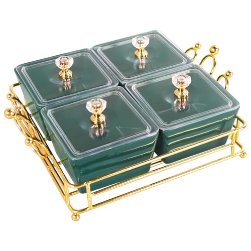 Green 4 - grid Crown Tray