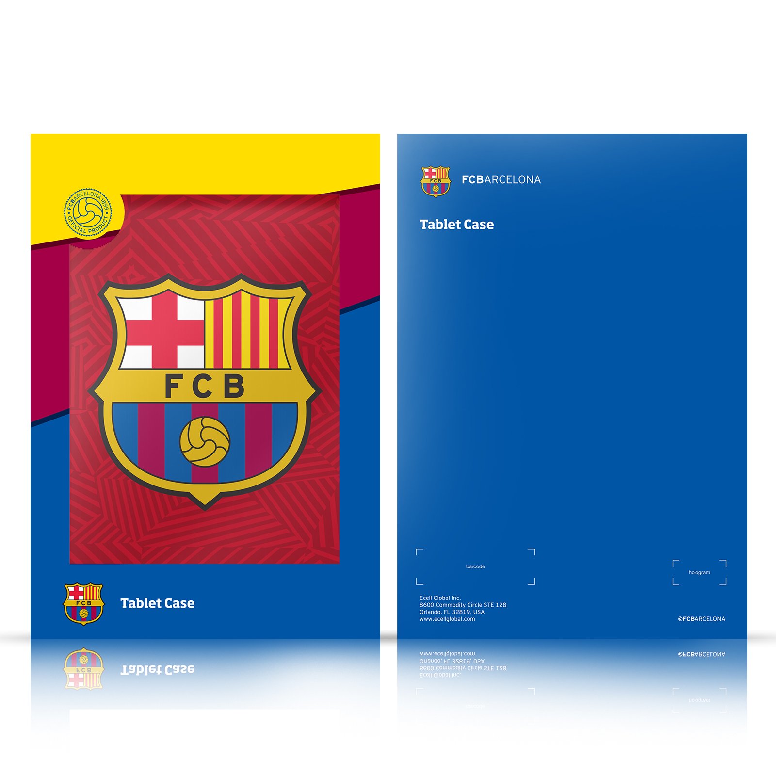 FC Barcelona Red Crest Samsung Galaxy Tab S8 Ultra Case - Officially Licensed Soft Gel Protective Cover by Head Case Designs for Work, School & Travel