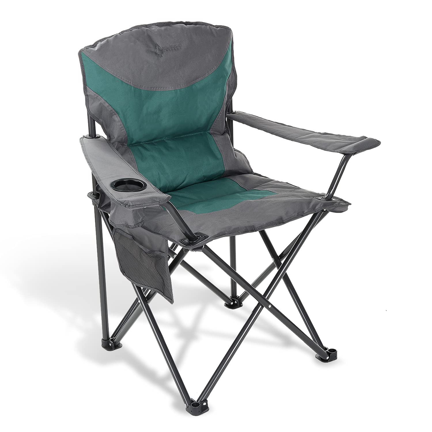 ARROWHEAD OUTDOOR Ultra-Comfort Portable Folding Camping Quad Chair with Padded Armrests, Cup Holder & Heavy-Duty Bag - Supports 330lbs, USA-Based Support - Perfect for Backyard, Beach, Hiking & Outdoor Adventures