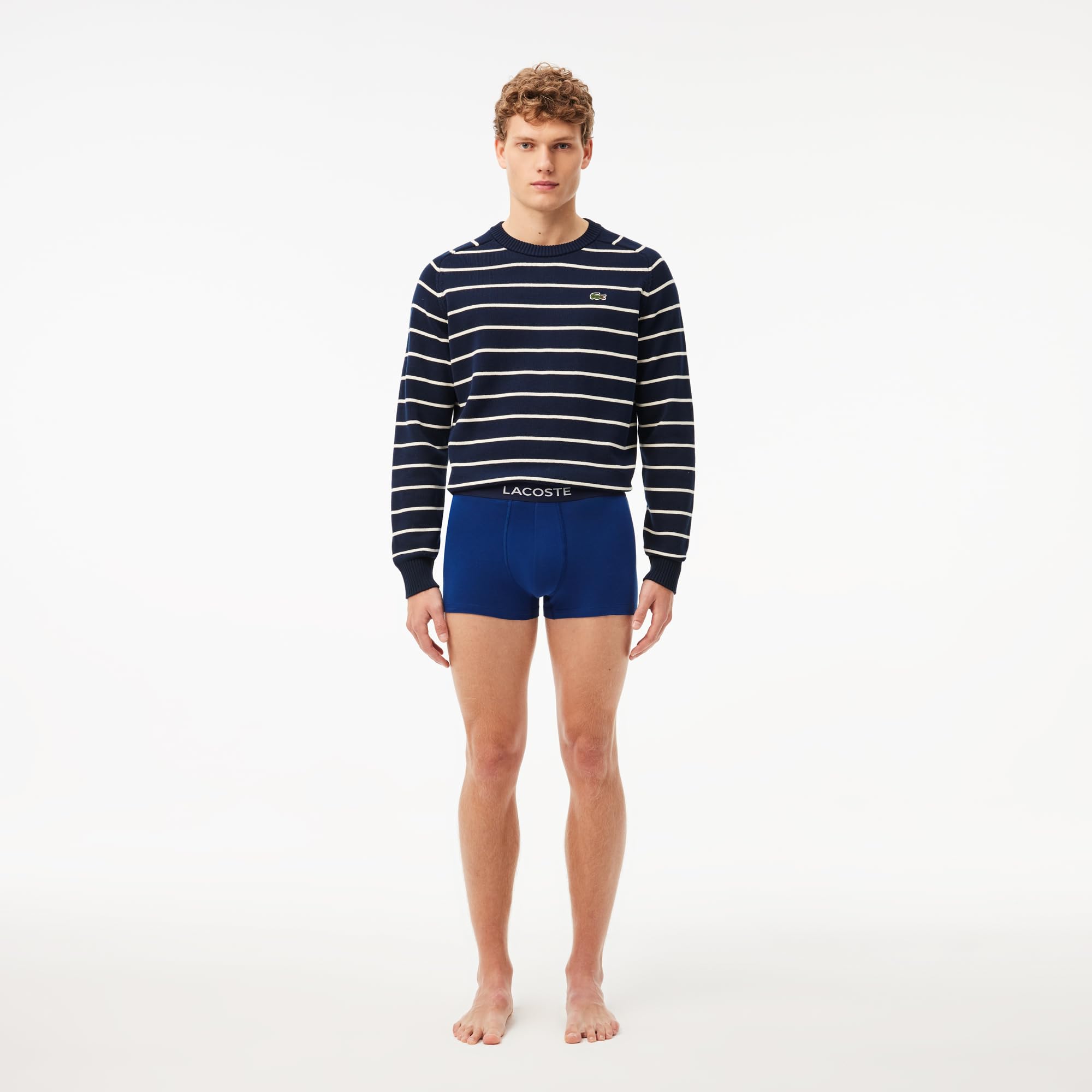 Lacoste Men's Cotton Stretch Essential Underwear Trunks 3-Pack - Soft Breathable Boxer Briefs for Everyday Comfort & Active Lifestyle