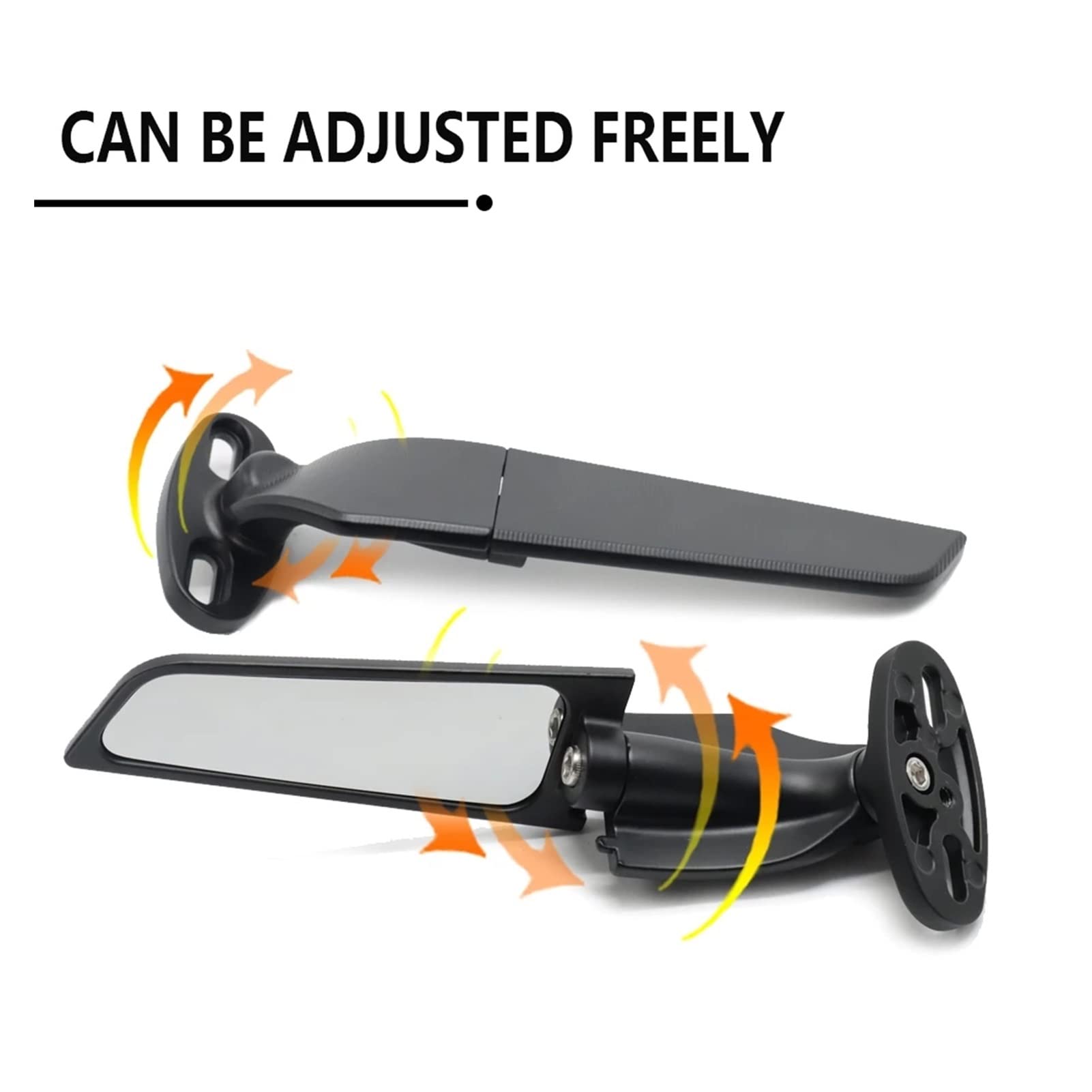 Kawasaki ZX12R ZX14R ZZR1400 TR1400 Adjustable Rotating Side Mirrors - Black Motorcycle Wind Wings for Enhanced Visibility & Style - Perfect for Highway Cruising & Sport Riding