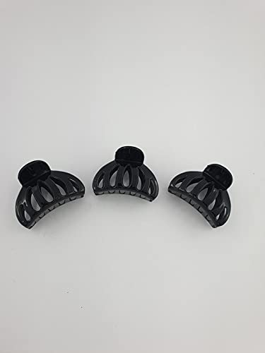 Dhavesai Women's Medium Plastic Hair Claw Clips - Trendy Hair Clutch Set of 3 for Ponytails, Buns & Updos - Perfect for Work, Gym & Everyday Styling