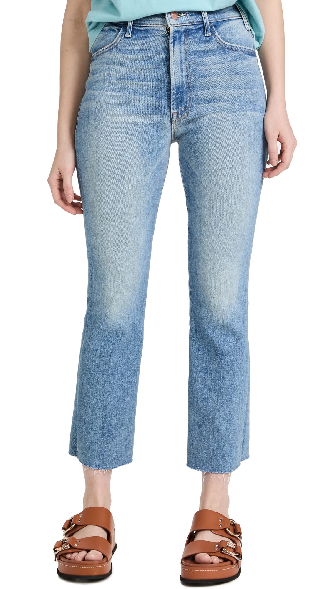 MOTHER Women's The Hustler Ankle Fray Jeans - Distressed Denim Pants for Casual Outfits & Street Style | Perfect for Daytime Wear, Weekend Looks and Fashionable Everyday Outfits