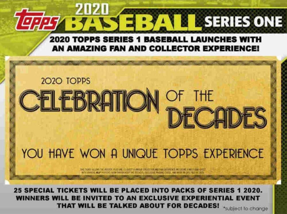 2020 Topps Series 1 Baseball Hobby Box - 24 Packs (14 Cards Each) + 1 Silver Pack & Guaranteed Auto/Relic Card - Perfect for Collectors, Fantasy Sports & Baseball Memorabilia Enthusiasts
