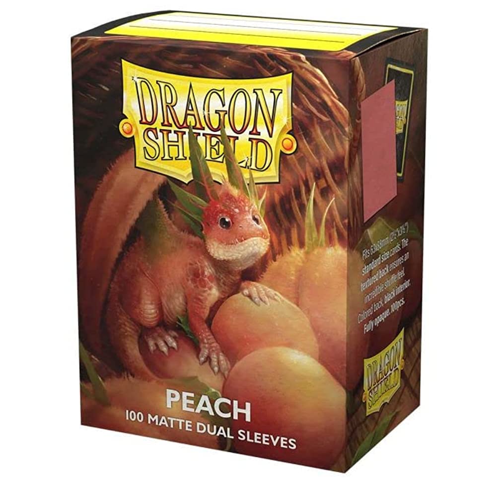 Premium Matte Dual Dragon Shield Card Sleeves - 100 Count Peach - Ultra Smooth & Durable Protection for MTG, Pokemon, Flesh and Blood, Digimon TCG - Perfect for Gaming Tournaments & Card Collectors (AT-15053)