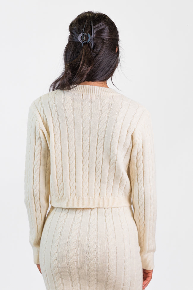 Hope Bow Front Cable Knit Cardigan for Women - Cozy Winter Sweater with Vintage Style - Perfect for Casual Outfits, Office Wear & Holiday Gatherings