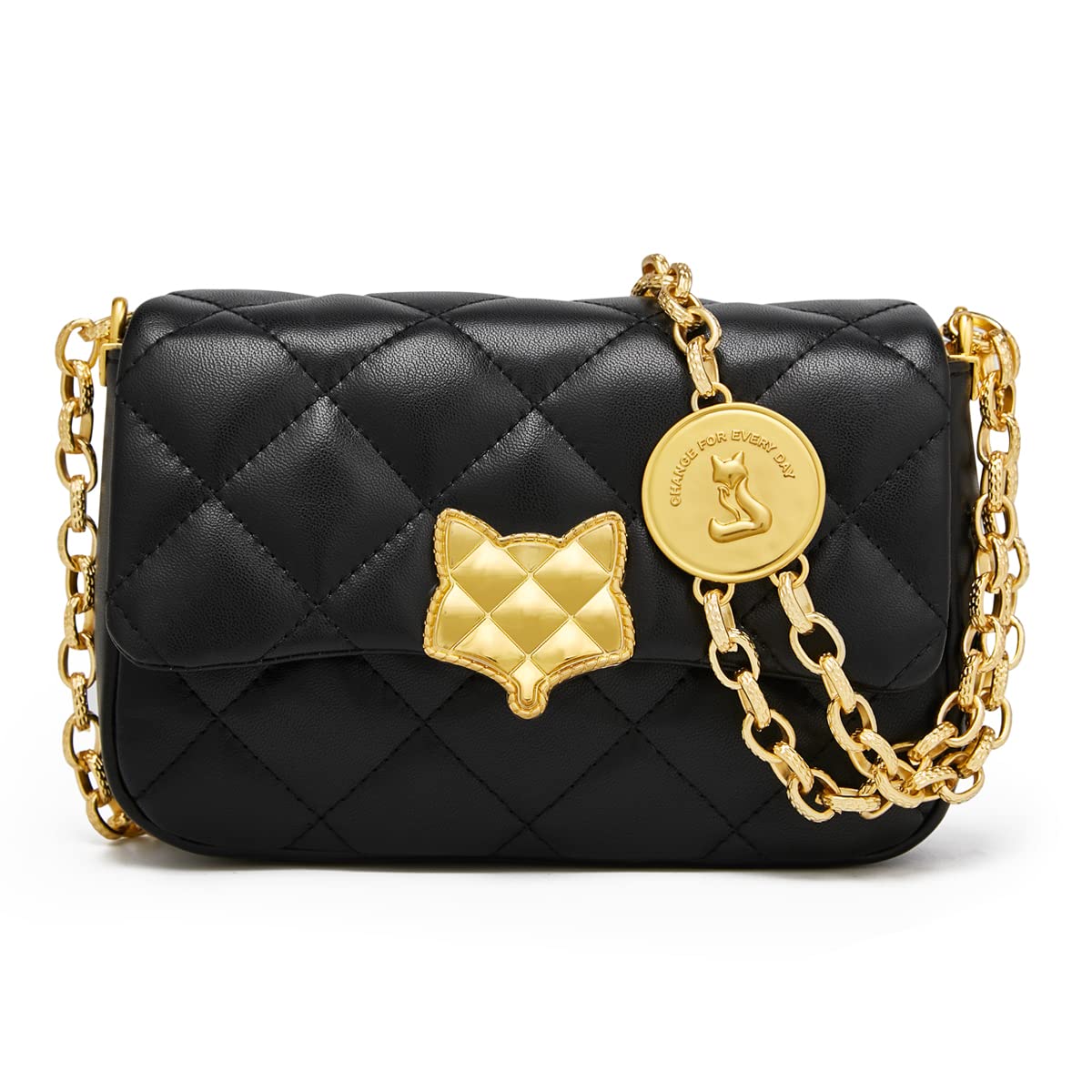 Stylish Women's Leather Crossbody Handbags - Small Quilted Cowhide Purse with Chain Strap for Everyday Use | Perfect for Work, Travel & Date Night (White)