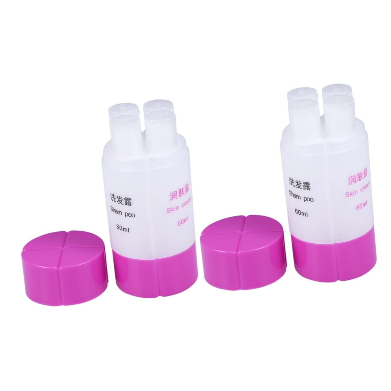 Minkissy 2-Pack Travel Toiletry Bottles - Leak-Proof Plastic Containers for Shampoo, Lotion & Cosmetics | Perfect for Air Travel, Gym & Vacation Essentials