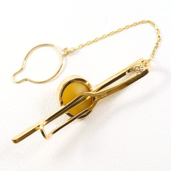 18K Yellow Gold Tiger Eye Tie Pin for Men - Elegant Lapel Pin Jewelry for Formal Wear, Weddings & Business Events