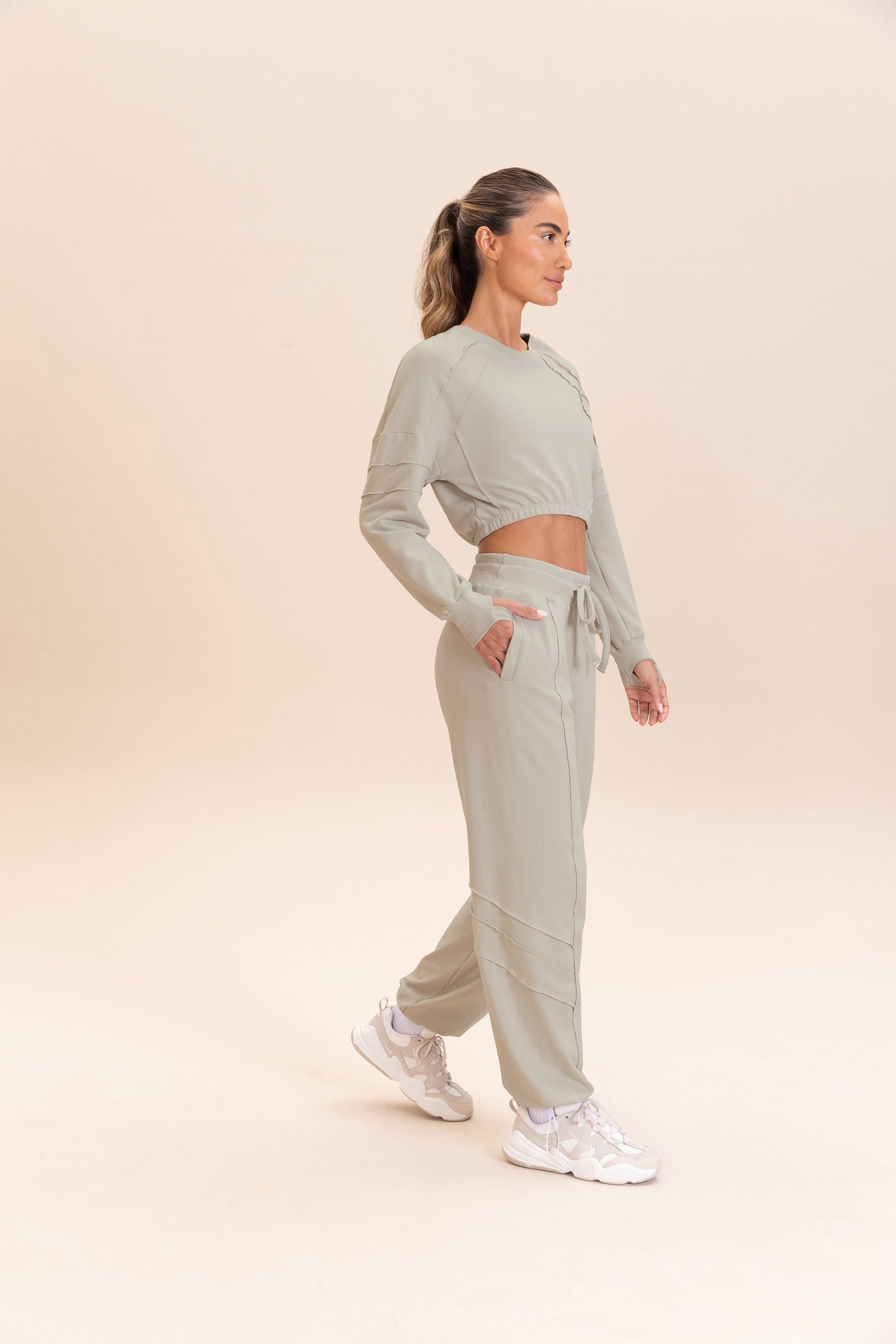 Cropped Cut Jog Sweatshirt for Women - Soft Comfortable Oversized Pullover Hoodie for Casual Wear, Gym, and Lounge