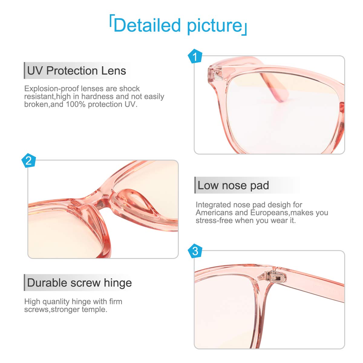 Agstum Blue Light Blocking Glasses - Anti-Fatigue Gaming & Computer Glasses for Men & Women - Reduce Eye Strain for Work, Gaming & Screen Time