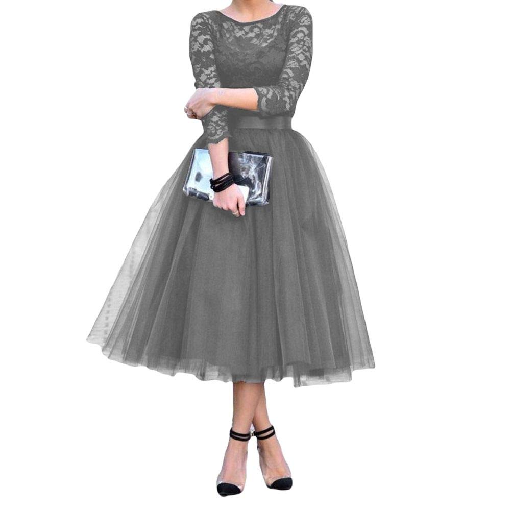 Elegant Women's A-Line Lace Prom Dress for Cocktail Party & Wedding