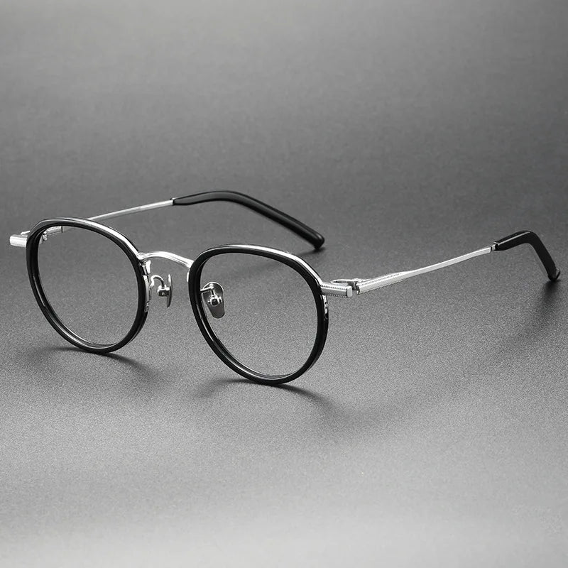 Stylish Aimee Unisex Full Rim Oval Titanium Acetate Eyeglasses Frame 1343 - Lightweight & Durable for Work, Reading & Everyday Wear