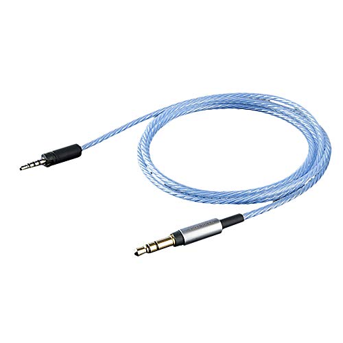 Premium 2.5mm to 3.5mm Audio Headphone Cable - Silver-Plated Hand-Woven Upgrade Cable for Sennheiser MOMENTUM 1.0/2.0/3.0 (1.2m, Blue, No Mic) - Perfect for Home Audio, Studio Recording & Hi-Fi Listening