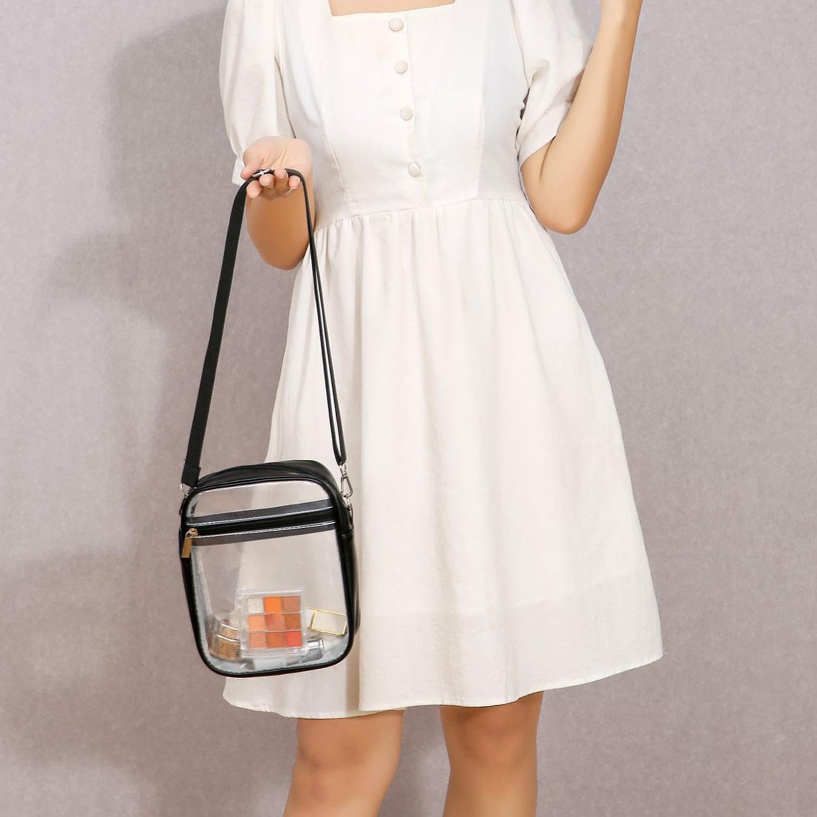 Clear Stadium Purse - Small Transparent Shoulder Bag for Women & Girls with Removable Strap | Perfect for Concerts, Sports Games & Events