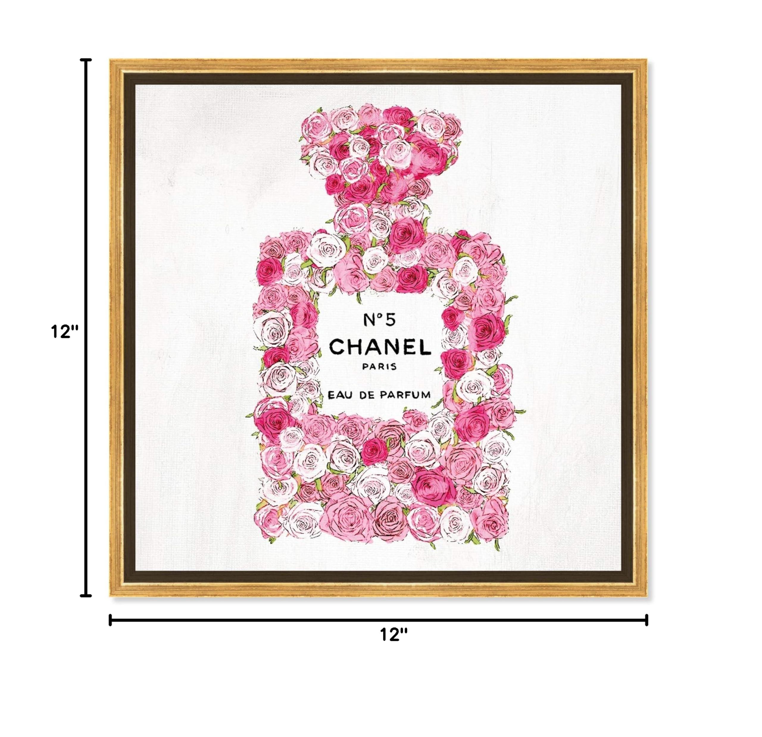 Oliver Gal Artist Co. 'Number 5 Rose II' Pink Floral Framed Wall Art Canvas Print - 12