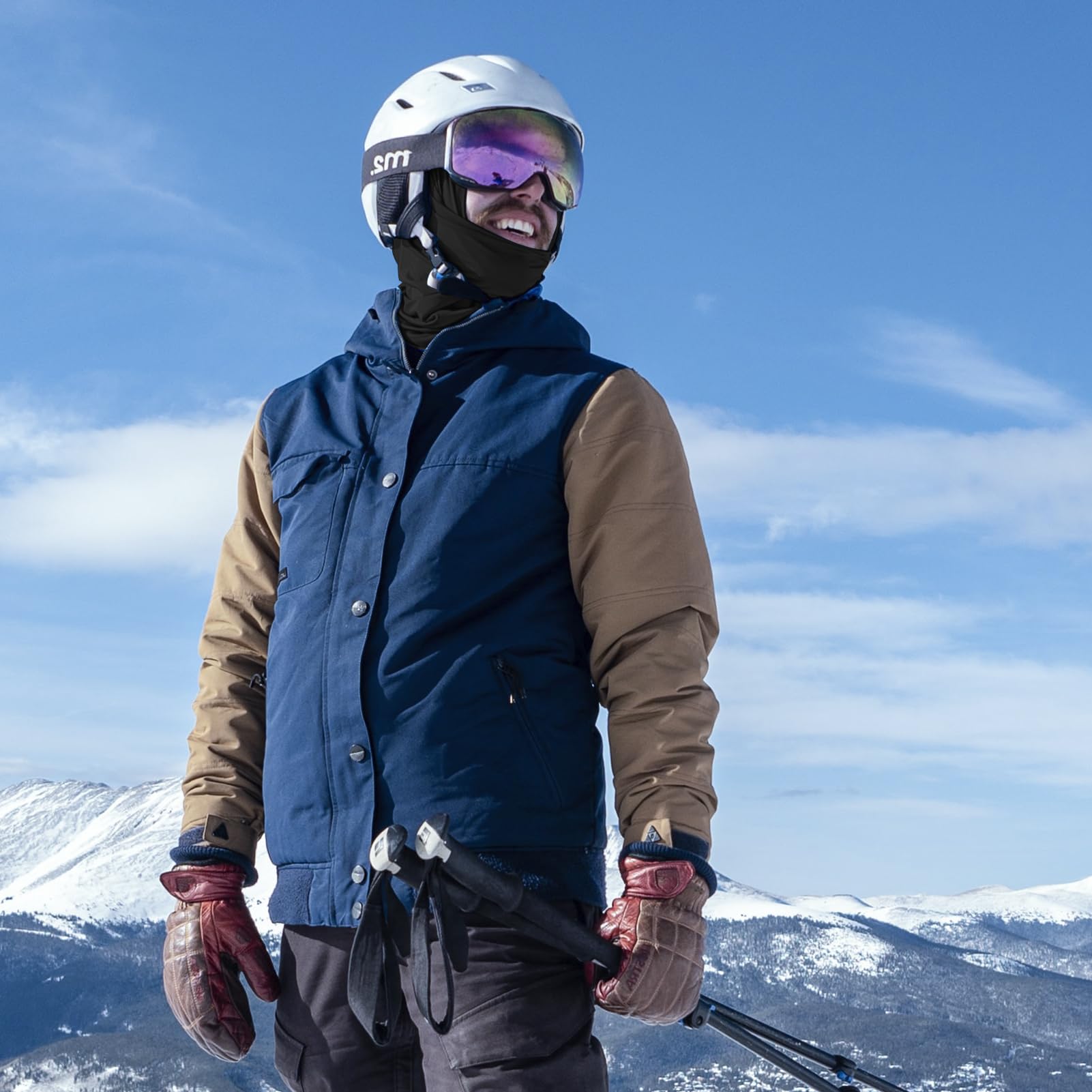 ROCKBROS Men's Windproof Balaclava Ski Mask - Cold Weather Thermal Face Mask for Skiing, Cycling, Motorcycle & Outdoor Winter Sports - Helmet Compatible Hood for Snowboarding, Running & Hiking
