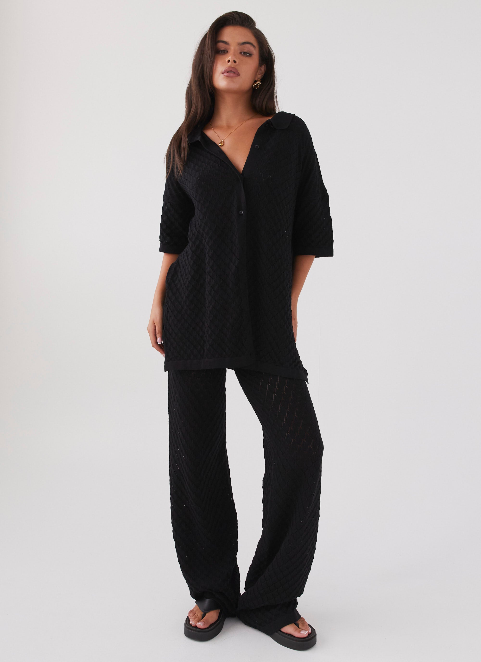 Jaded Knit Pants for Women - Soft Stretchy High Waisted Lounge Pants in Black | Perfect for Yoga, Home Wear & Casual Outfits