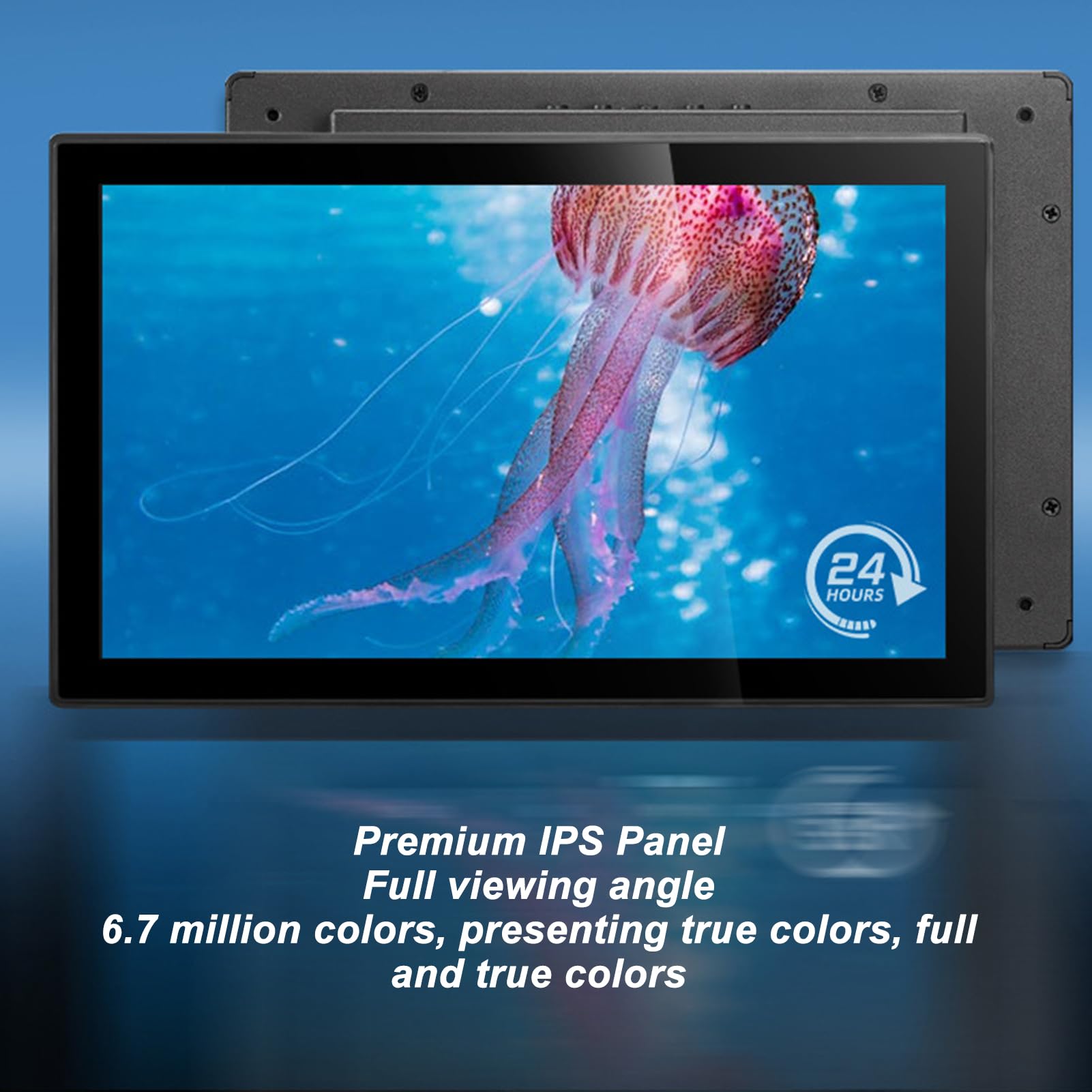 15.6 Inch Vikye Waterproof IP65 Capacitive Touchscreen LCD Monitor - Portable Outdoor Display for Laptop PC (EU Compliant) - Perfect for Industrial Kiosks, Digital Signage & Marine Applications