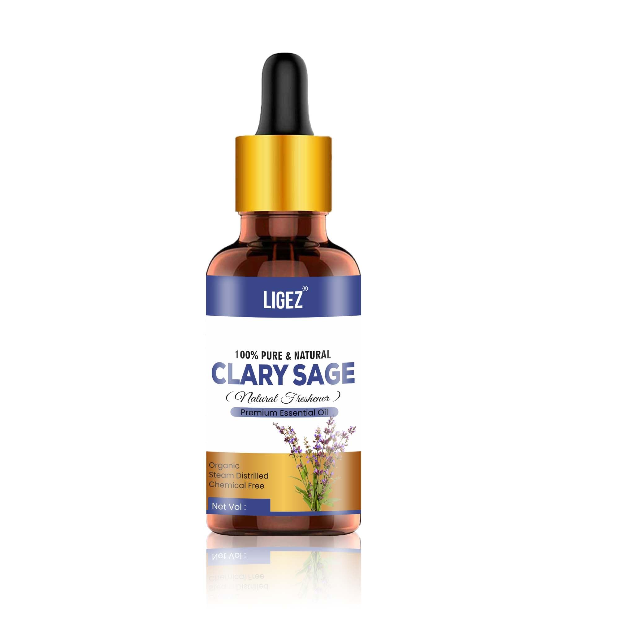 100% Pure Clary Sage Essential Oil - Undiluted Natural Aromatherapy Oil for Skin Care, Hair Growth & Relaxation (30ml) - Perfect for Massage, Diffuser & DIY Beauty Recipes