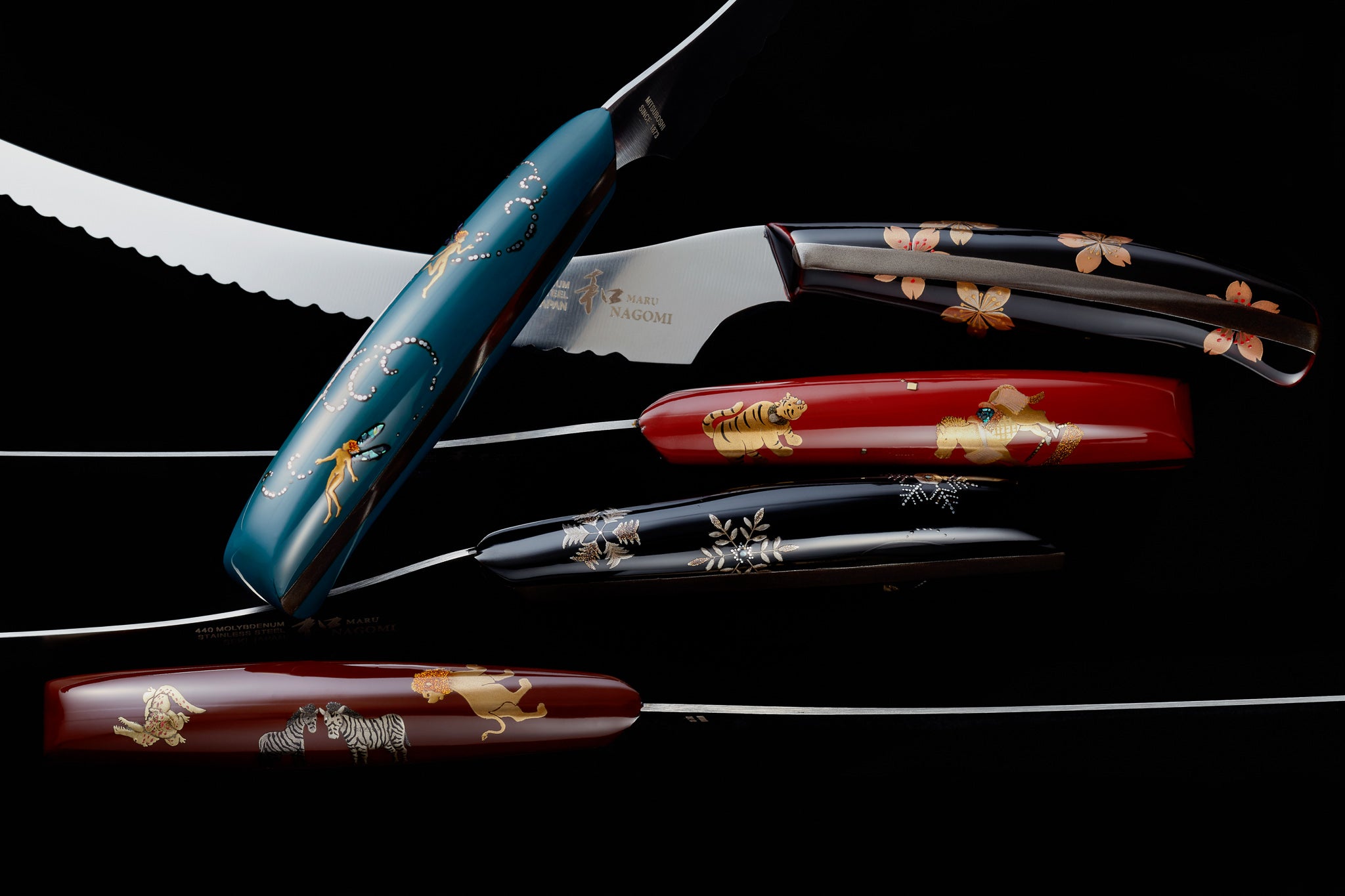 Nagomi Japan Makie Handcrafted Cake Knife - Elegant Japanese Lacquerware for Wedding, Birthday & Special Occasion Cakes - Perfect for Cake Cutting & Serving