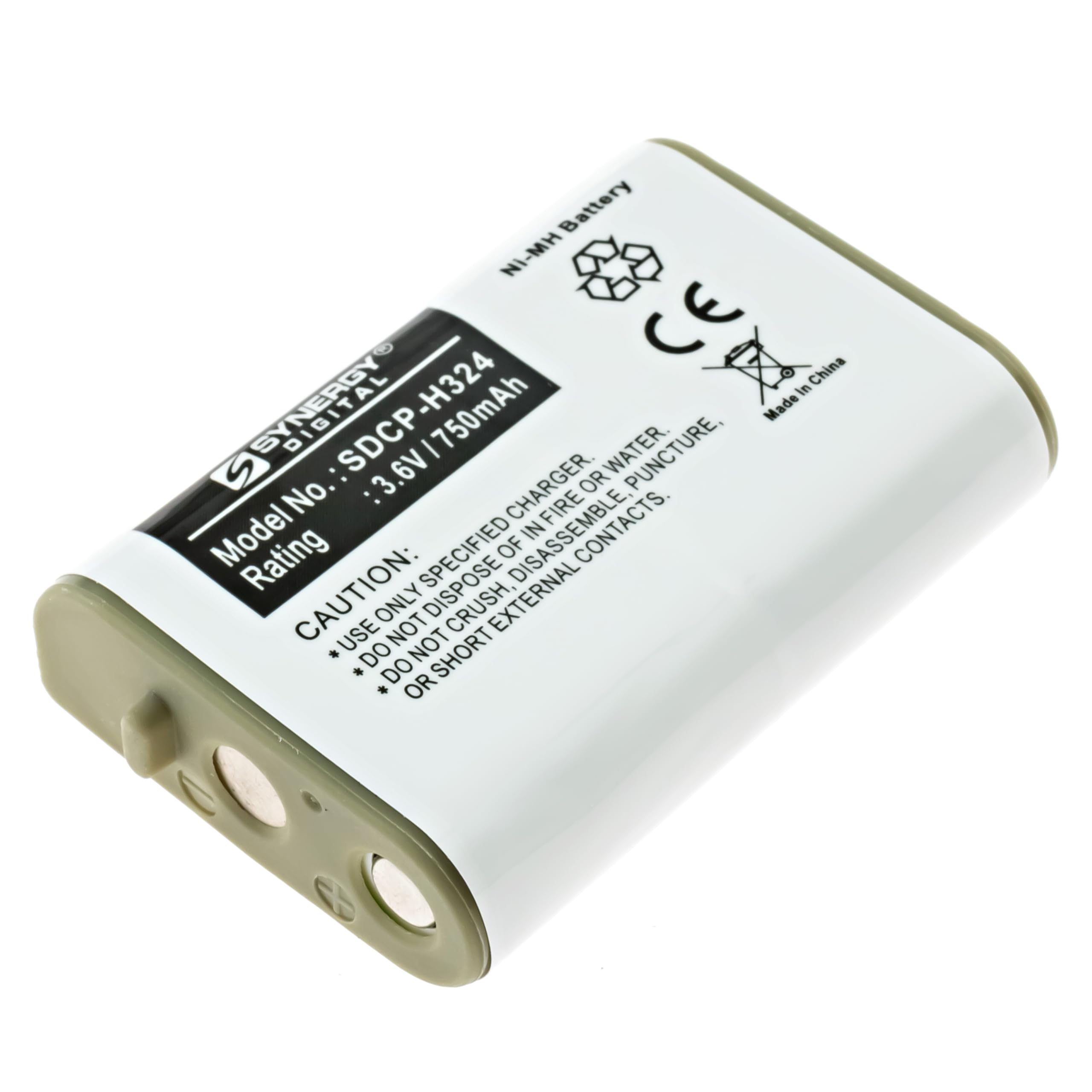 Synergy Digital Rechargeable Cordless Phone Batteries - 2 Pack Ni-MH 3.6V 750mAh High Capacity Replacement for Panasonic HHR-P103 - Perfect for Home & Office Cordless Phones with Long-Lasting Power