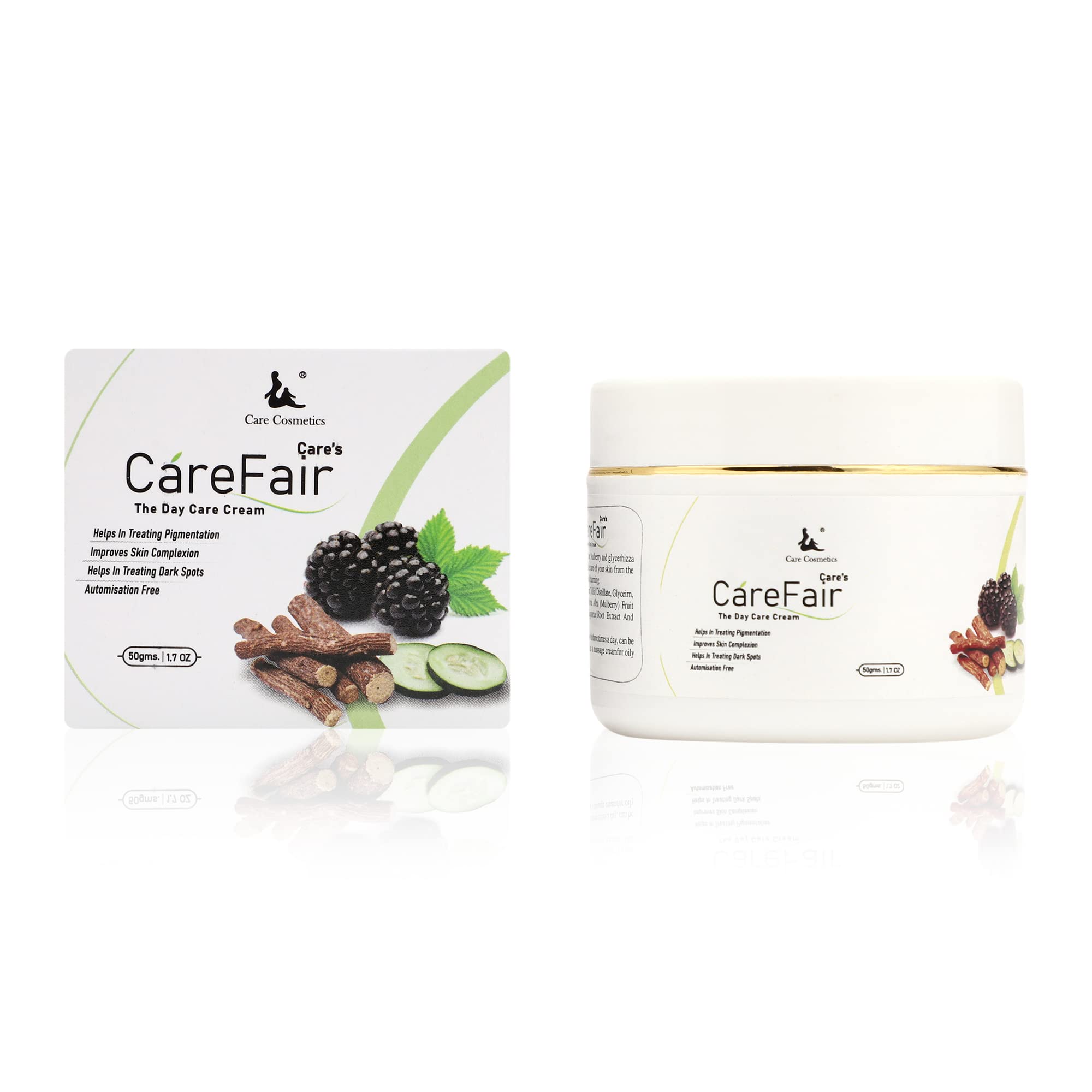 Care Cosmetics Fairness Cream for Normal to Dry Skin - 50g/1.7oz - Brightening & Moisturizing Face Cream for All Seasons | Day & Night Use for Glowing Skin