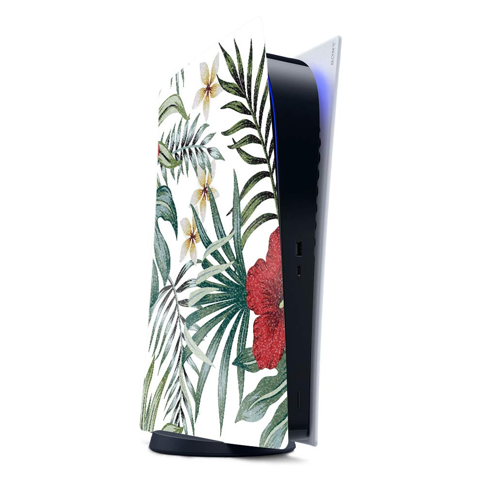 Glossy Glitter PS5 Skin - Tropical Hibiscus | Gaming & Home Decor