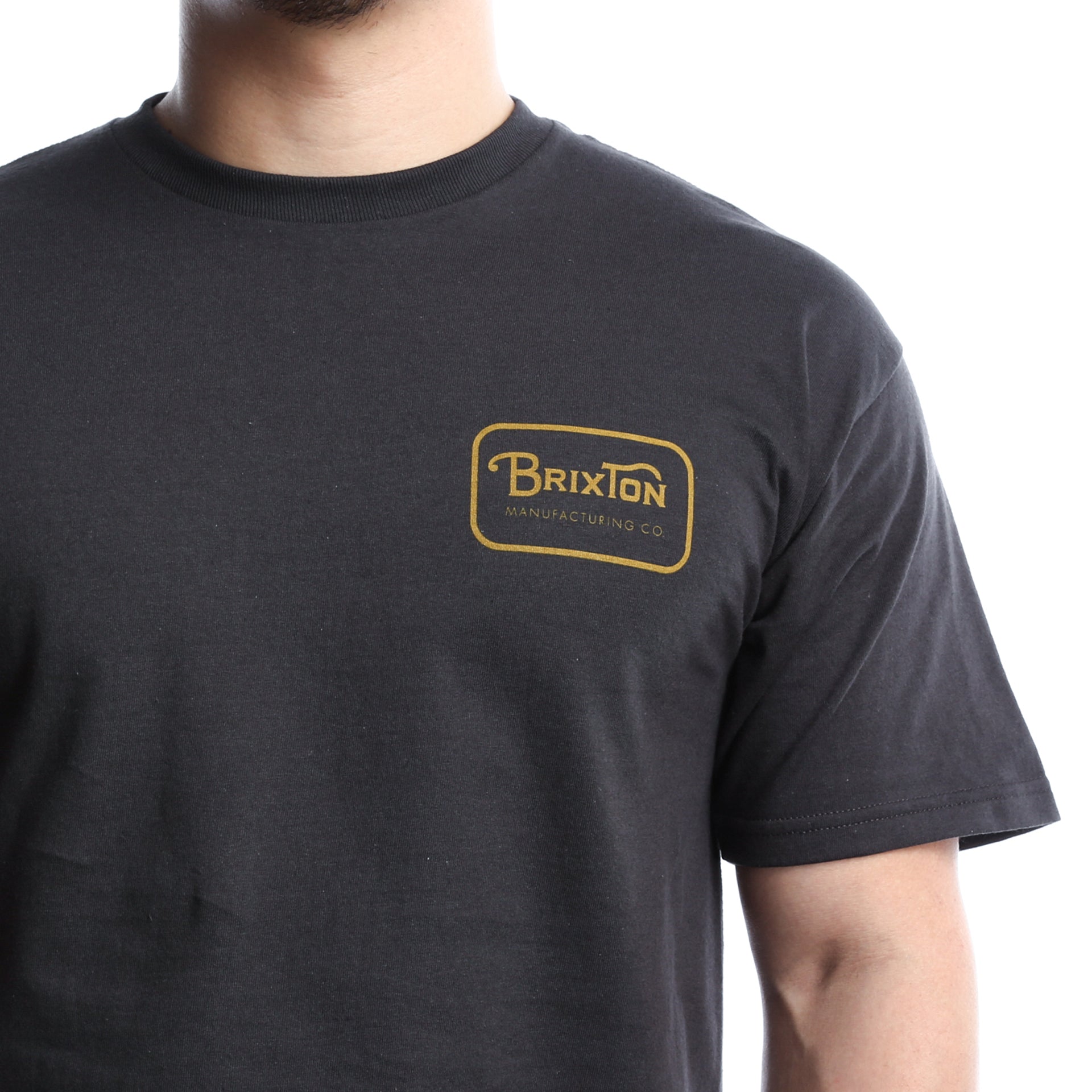 Brixton Grade Short Sleeve Standard Tee - Washed Black & Gold - Casual Everyday Wear for Men & Women