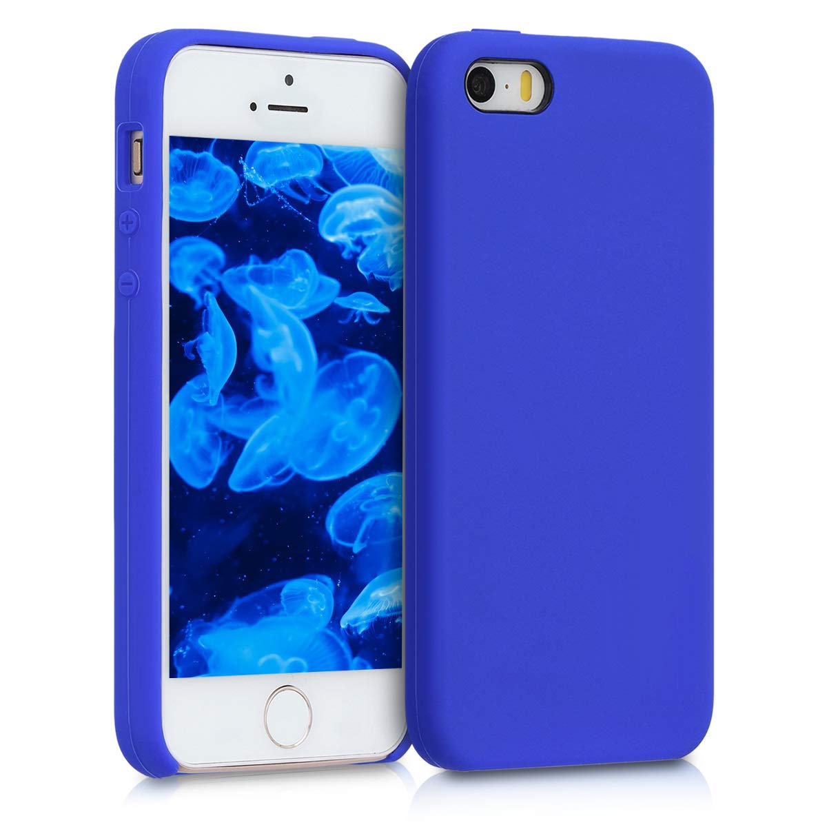 kwmobile TPU Silicone Case for Apple iPhone SE (1st Gen 2016) / iPhone 5 / iPhone 5S - Soft Finish Protective Phone Cover in Baltic Blue - Perfect for Everyday Use and Drop Protection