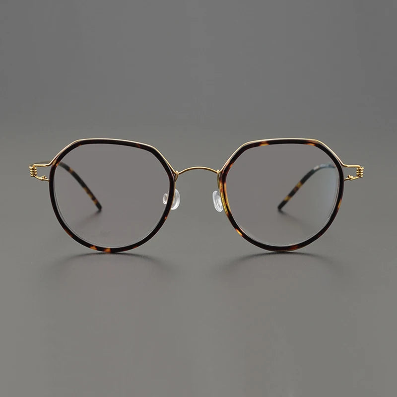 Unisex Black Titanium Flat Top Oval Eyeglasses Frame 6061 - Lightweight & Durable Screwless Design for Men & Women | Perfect for Reading, Work & Fashion Accessories