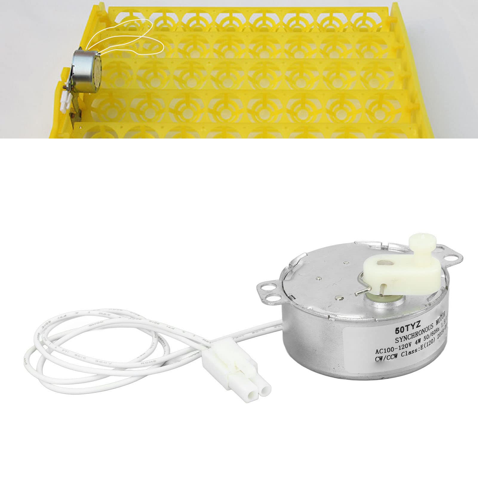 FLEXMAN 4W Aluminum Egg Turner Rotator Motor - Professional Electric Synchronous Motor with Connector for Poultry Incubators (100-120V) - Perfect for Chicken, Duck & Quail Egg Hatching