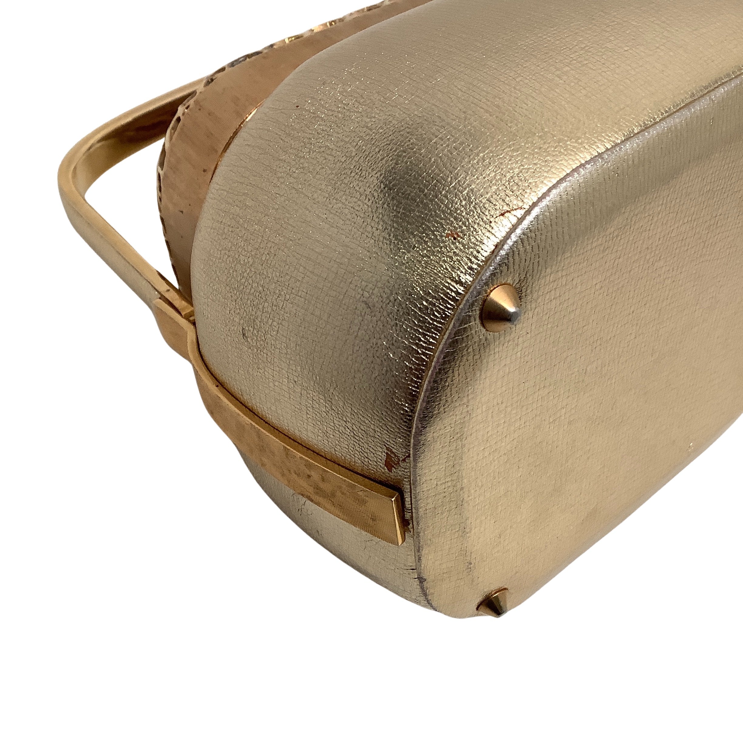 Vintage Judith Leiber Gold Leather Evening Clutch with Metal Mesh Top - Perfect for Formal Events, Weddings & Special Occasions