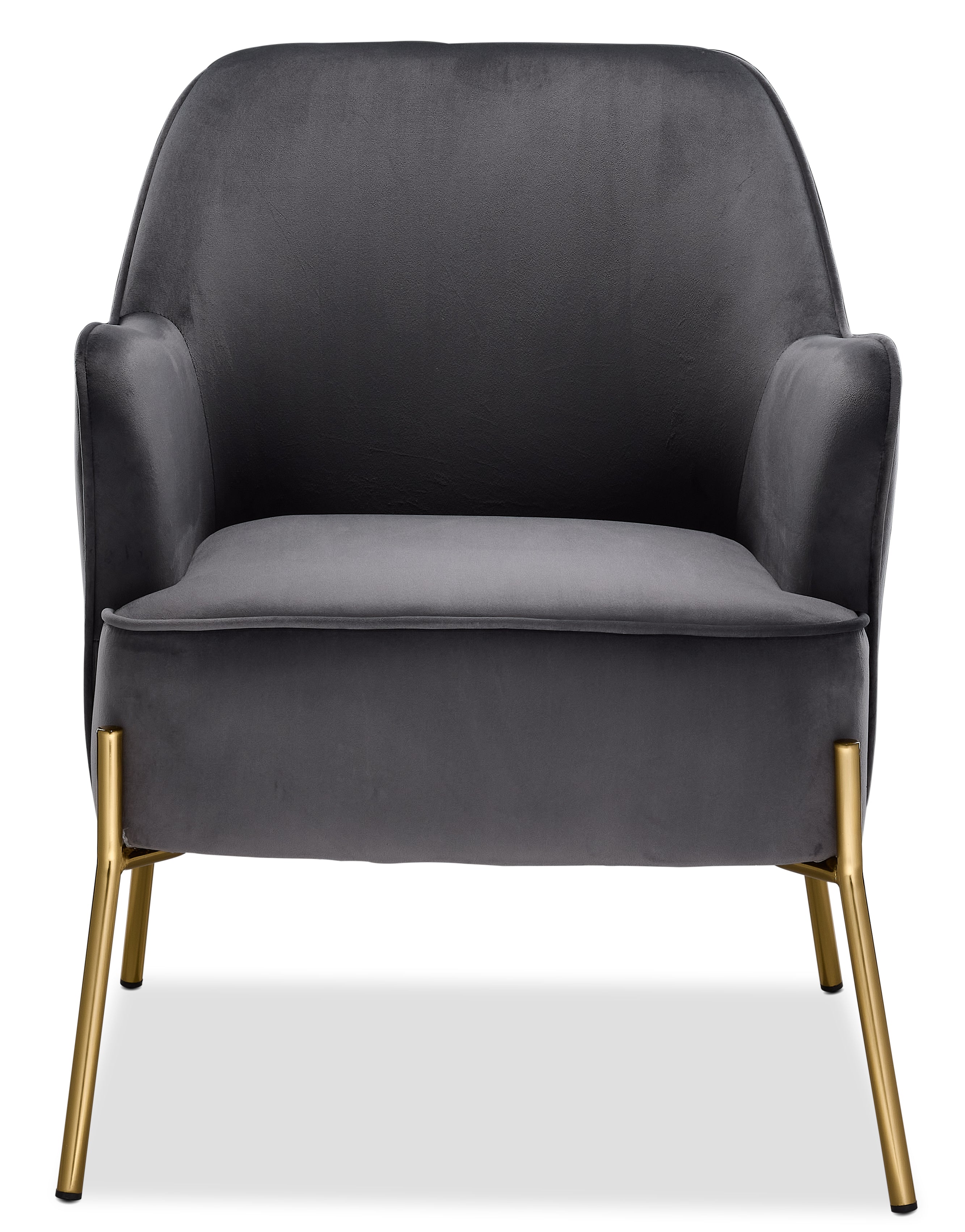 Charisma Accent Chair Grey - Modern Upholstered Lounge Chair for Living Room, Bedroom & Office - Comfortable Reading Chair with Sturdy Metal Legs