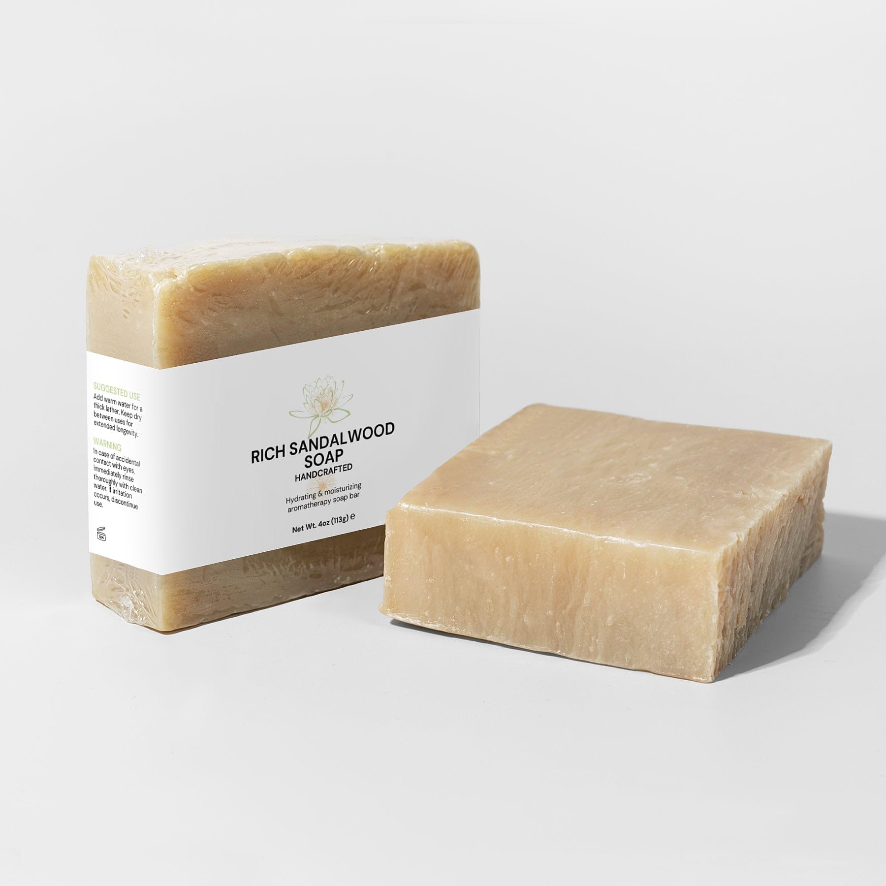 Premium Sandalwood Soap Bar - 100% Natural & Handmade for Men & Women - Moisturizing & Aromatherapy Soap for Relaxation, Spa & Daily Skincare
