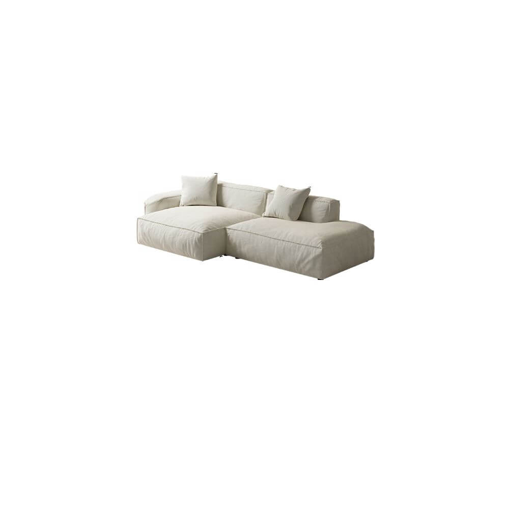 Modern L-Shaped White Upholstered Recliner Sofa with Back Support - Perfect for Living Room, Home Theater & Small Spaces