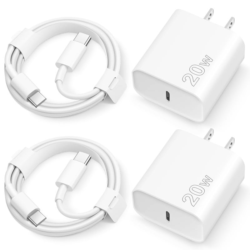 20W PD Fast USB C Wall Charger with 6FT USB C to C Cable - Compatible with iPhone 16/16 Pro/16 Pro Max/16 Plus, iPhone 15/15 Pro/15 Pro Max/15 Plus, iPad Pro & AirPods - Quick Charging for Home, Office & Travel