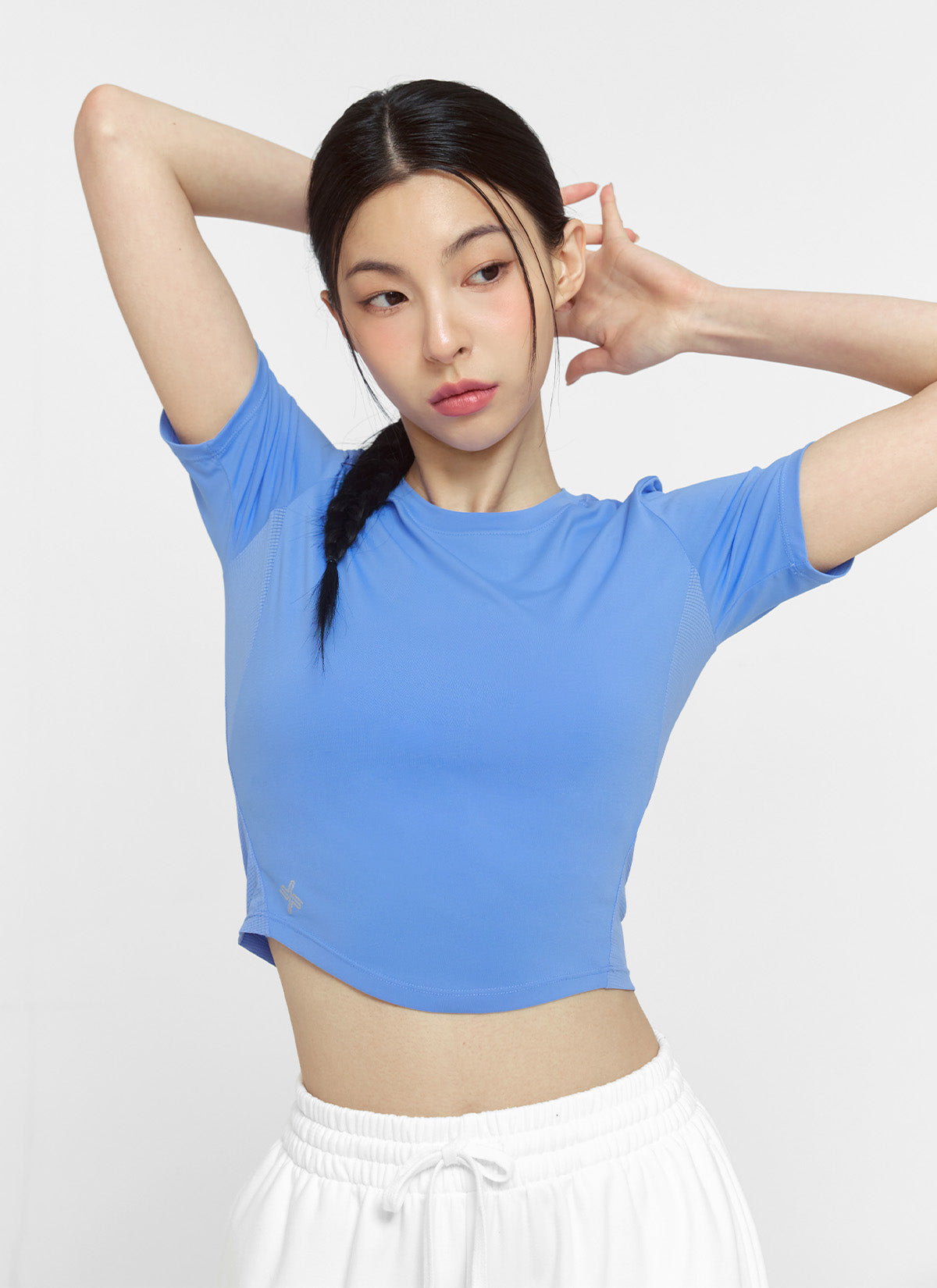 Ice Scent Crop Short Sleeve T-Shirt for Women - Breathable Summer Top for Yoga, Gym & Casual Wear