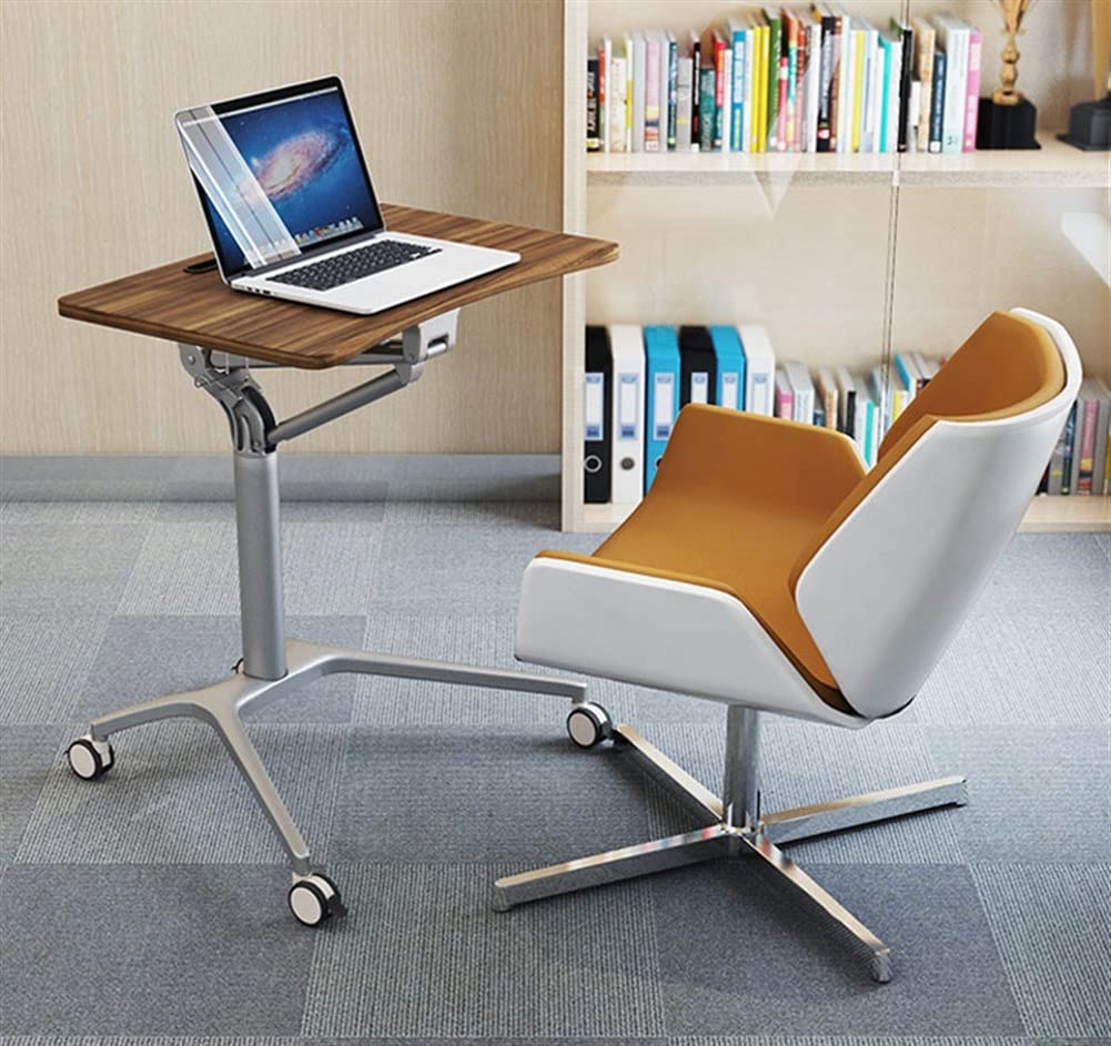Mobile Standing Desk with Wheels, Height Adjustable Rolling Laptop Workstation for Home Office, Perfect for Standing or Sitting - Ideal for Small Spaces and Remote Work