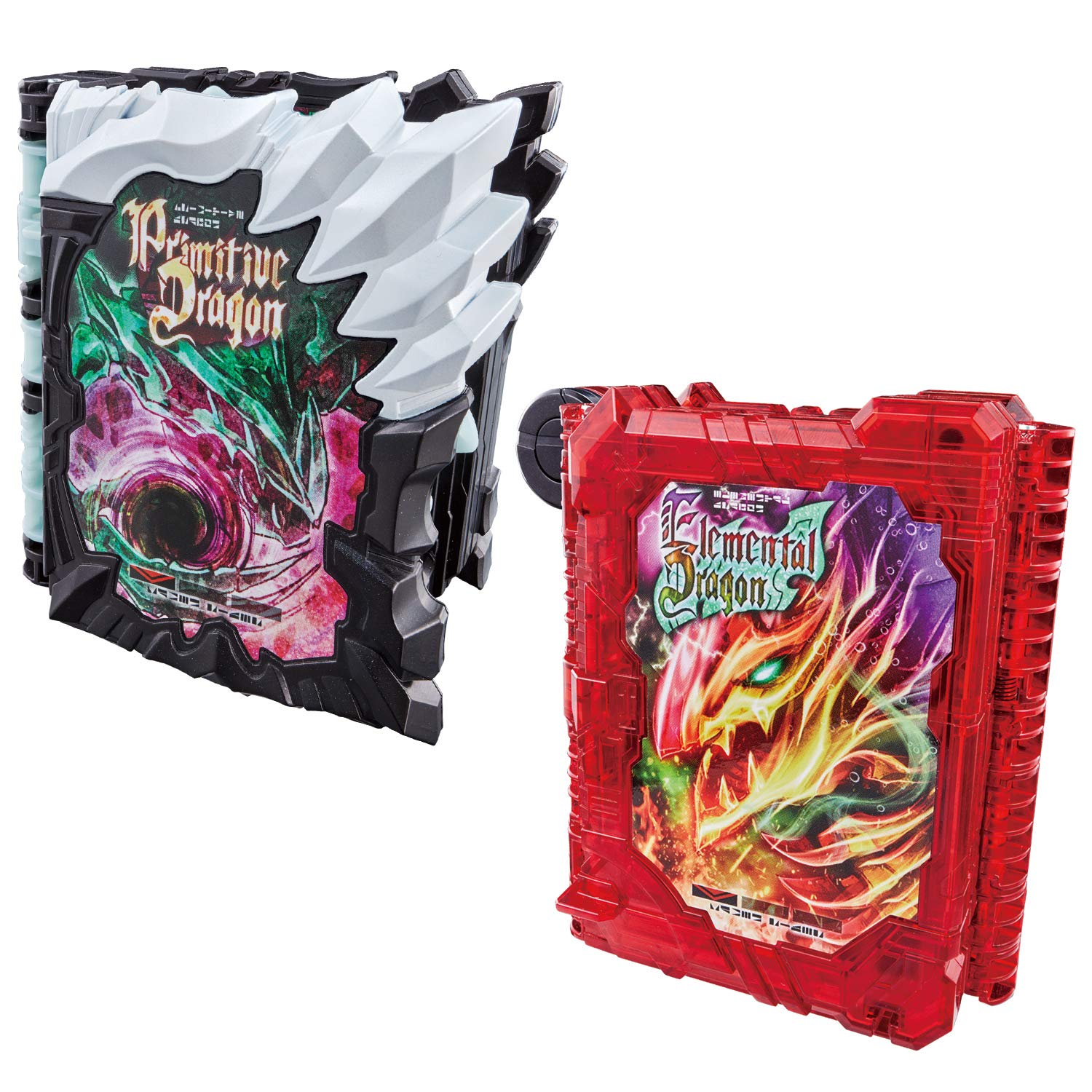 Bandai Kamen Rider Saber DX Primitive Dragon & Elemental Dragon Wonder Ride Book Set - Action Figure Toy for Kids & Collectors - Perfect for Play, Display & Cosplay Scenes
