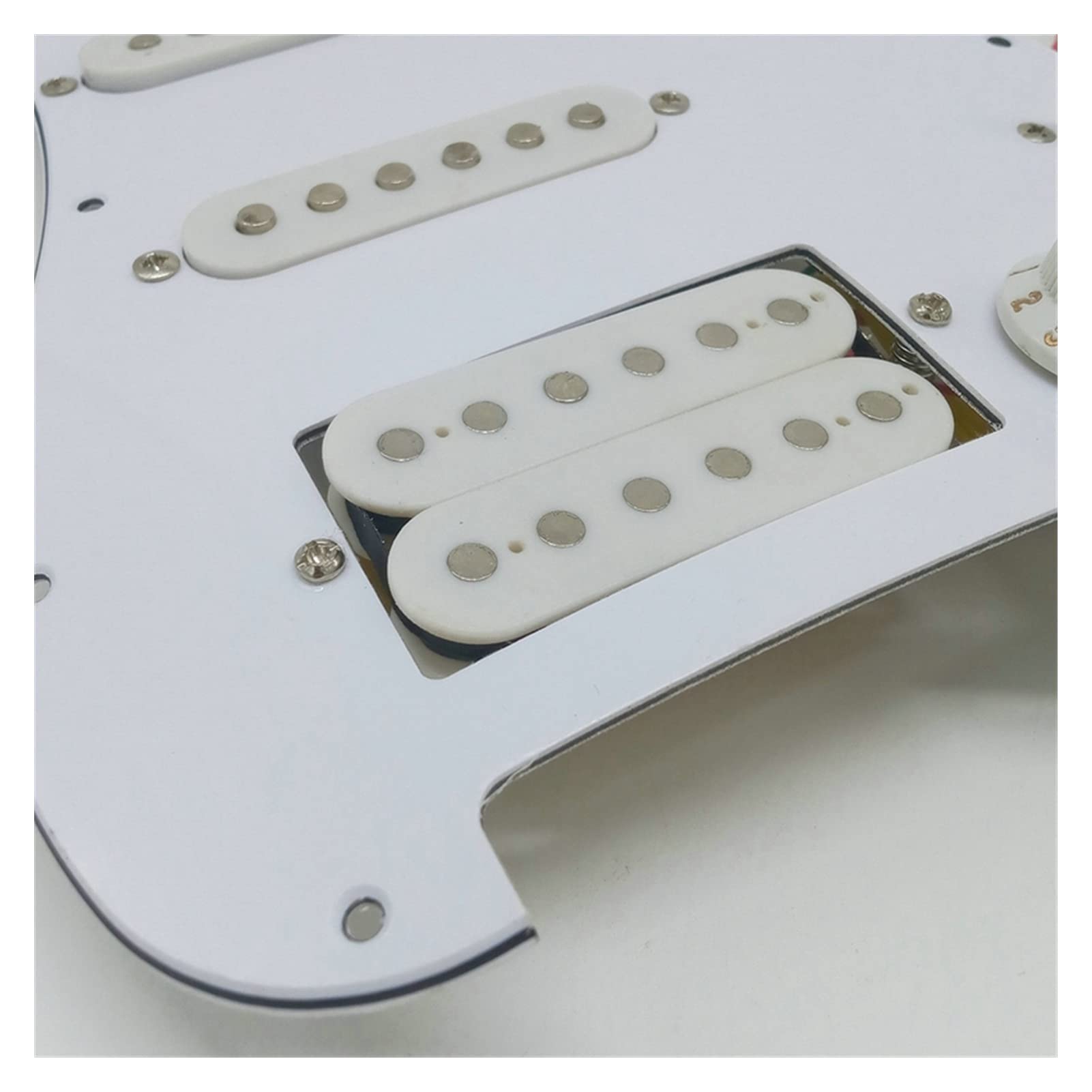 Electric Guitar Pickguard with Prewired SSH Pickups - 11 Hole White Scratchplate Assembly for Fender Stratocaster Style Guitars | Perfect for Upgrades, DIY Repairs & Professional Performances